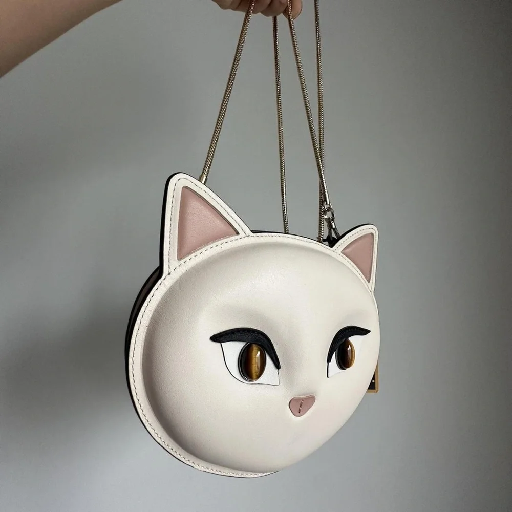 Kate Spade Cat Face Crossbody Bag - Cream and Pink